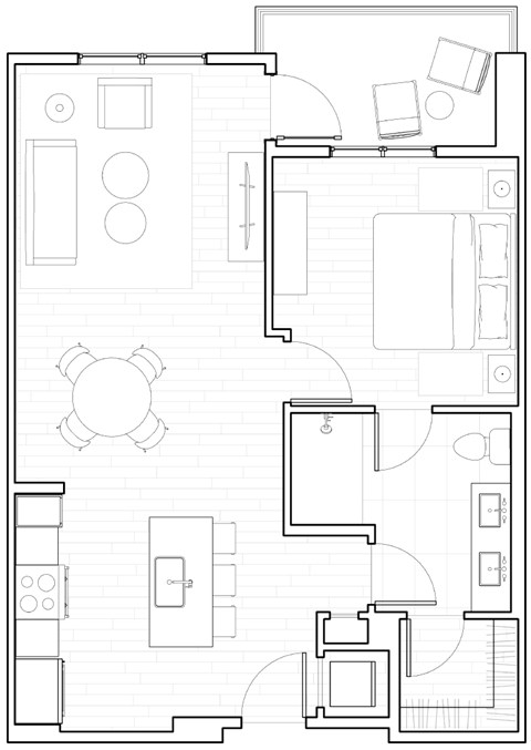 A3 Floor Plan at The Q Variel, Woodland Hills, California